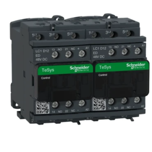 Contacteur inverseur série TeSyS D 3P Schneider Electric, 3 pôles, 5 KW, 1 NO/1 NF, 12 A 48V Charge résistive,