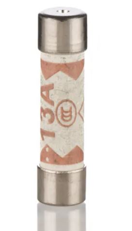 Fusible cartouche, 13A Eaton Type F Céramique 240V c.a. 6.3 x 25 mm
