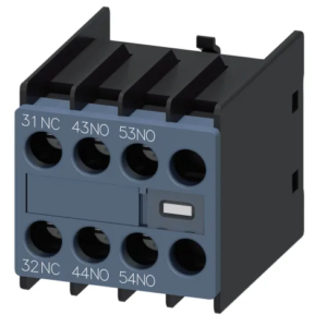 Bloc de commutateur auxiliaire Siemens Vis 2 N/O, 2 N/F 3 contacts Montage par enfichage 3RH2