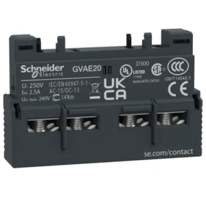 Contact auxiliaire Schneider Electric Vis 2 NO 2 contacts 2.5 A Montage avant 240 V c.a., 60V c.c. TeSyS GV