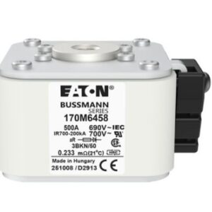 Fusible à lame, haute vitesse, 500 A, 690 V CA, taille 3, aR, IEC, UL, indicateur de type K