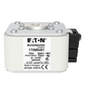 Fusible à lame, haute vitesse, 700 A, 690 V CA, calibre 3, aR, conforme aux normes CEI et UL, avec indicateur de type K