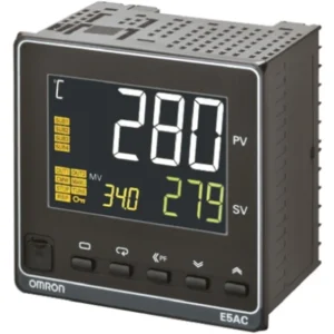 Régulateur de température PID Omron E5AC Panneau On-Off, 2 sorties 2 entrées, Relais statique 240V c.a. / V c.c.