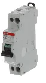 Disjoncteur miniature SN201, 32A ABB 1 pôles Type C 400V c.a., pouvoir de coupure 6 kA