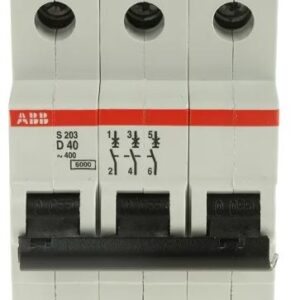 Disjoncteur miniature System Pro M Compact S200, 40A ABB 3 pôles Type D 440V c.a. 12 V c.c., pouvoir de coupure 6 kA