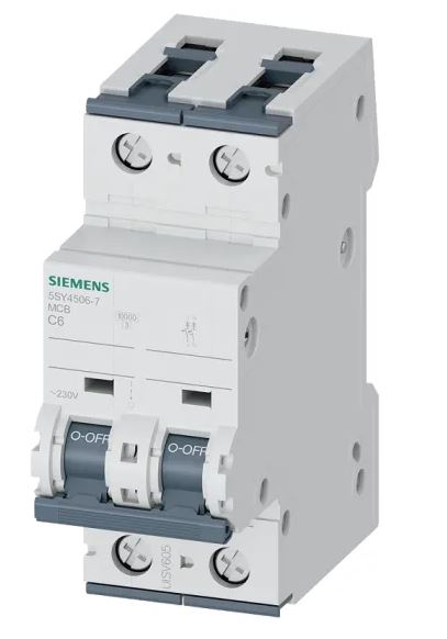 Disjoncteur miniature SENTRON 5SY4, 6A Siemens 1 pôles Type C 230V c.a. 60 V, pouvoir de coupure 10 kA
