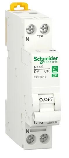 Disjoncteur miniature Resi9 Resi9, 16A Schneider Electric 2 pôles Magnéto-thermique 230V c.a., pouvoir de coupure 3 kA