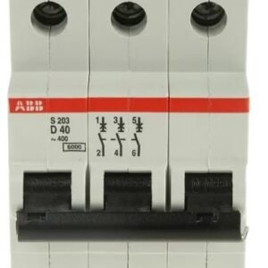 Disjoncteur miniature System Pro M Compact S200, 40A ABB 3 pôles Type D 440V c.a. 12 V c.c., pouvoir de coupure 6 kA