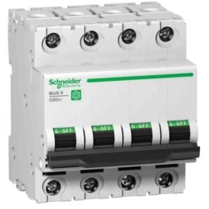 Disjoncteur miniature Multi9 Multi9, 25A Schneider Electric 4 pôles Type C, pouvoir de coupure 14 kA