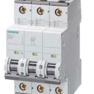 Disjoncteur miniature SENTRON 5SY6, 6A Siemens 3 pôles Type C 400V c.a., pouvoir de coupure 6 kA