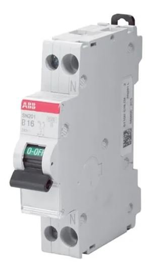 Disjoncteur miniature SN201 SN201, 16A ABB 1 pôles Type D 230V c.a., pouvoir de coupure 6 kA