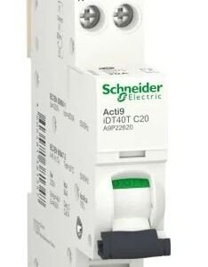 Disjoncteur miniature Acti9 Acti9 iDT40T, 20A Schneider Electric 1 pôles Type C, pouvoir de coupure 4.5 kA