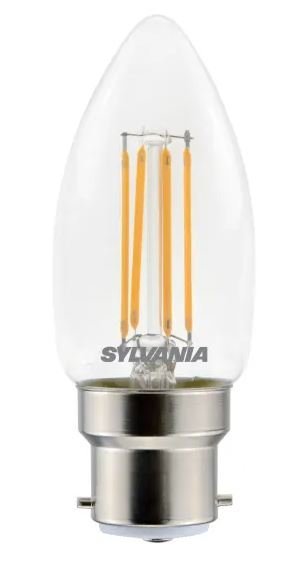 Ampoule LED Sylvania, 4.5 W, 380 lm Dimmable B22 (40 W), format Flamme, Blanc, 2700k ToLEDo Retro Candle