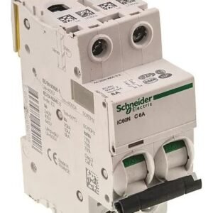 Disjoncteur miniature Acti9 IC60N, 6A Schneider Electric 2 pôles Type C 100V, 12 V, 130 V, 220 V, 240 V, 380 V, 400 V,