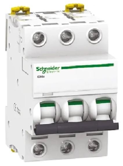 Disjoncteur miniature Acti9 Acti9 iC60, 6A Schneider Electric 3 pôles Type D 440V c.a. 180 V c.c., pouvoir de coupure 10