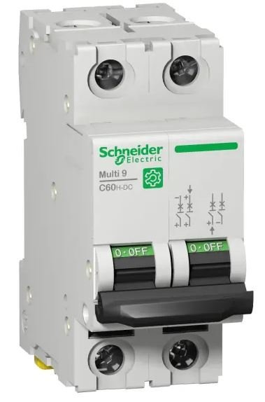 Disjoncteur miniature Multi9 M9F, 40A Schneider Electric 2 pôles Type C 500 V c.c., pouvoir de coupure 10 kA