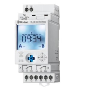 Interrupteur horaire pour rail DIN Finder 12, 2 canaux 230V c.a. / V c.c. Numérique Secondes, Minutes 2RT