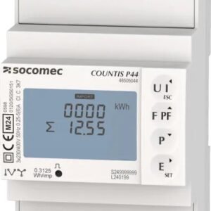 Compteur d'énergie LCD Socomec, 3 phases Electronique Sortie d'impulsion 94.5 mm