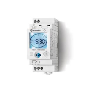 Interrupteur horaire pour rail DIN Finder 12, 1 canaux 230V c.a. Numérique Heures, Minutes 1RT Vis