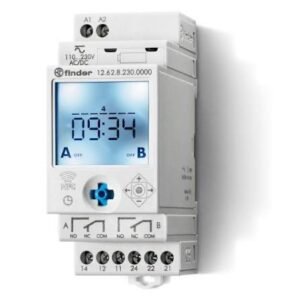 Interrupteur horaire pour rail DIN Finder 12, 2 canaux 230V c.a. / V c.c. Numérique Secondes, Minutes 2RT Vis